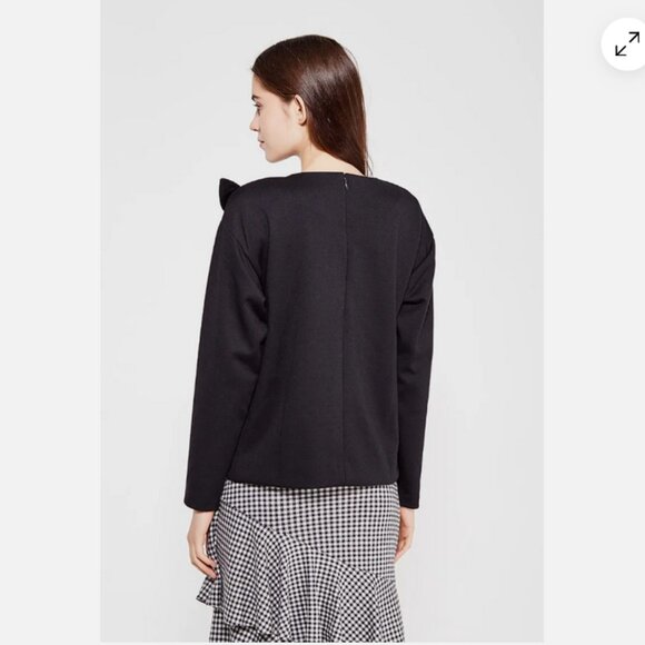 Banana republic gray top with bow detail - Picture 3 of 3